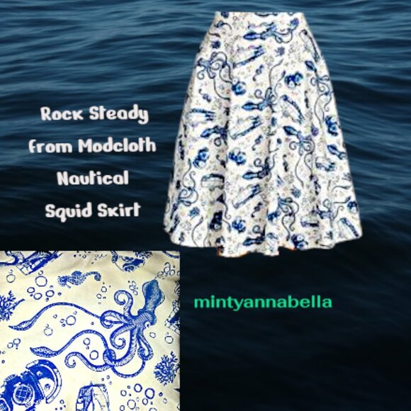 Modcloth Nautical Skirt - Picture 1 of 14